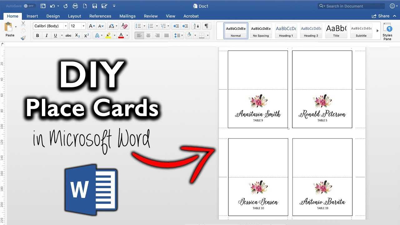 How To Make Place Cards In Microsoft Word | Diy Table Cards With Template Intended For Tent Name Card Template Word