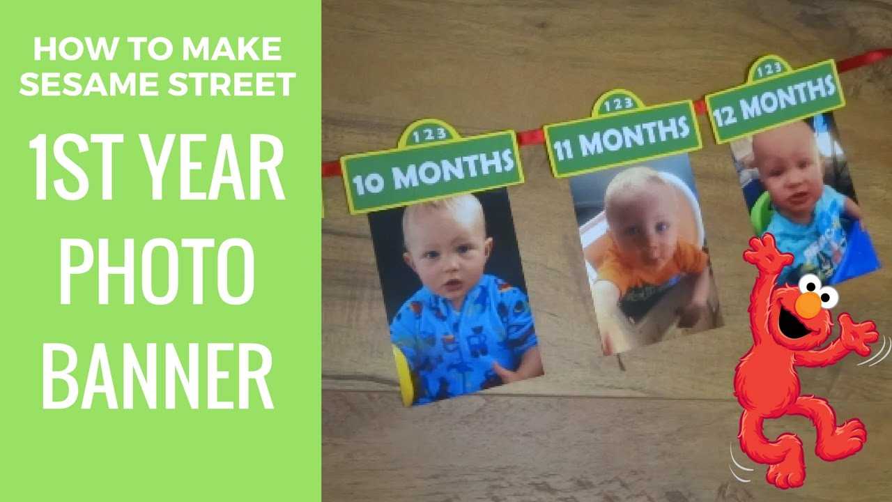 How To Make Sesame Street 1St Year Photo Banner | Free Regarding Sesame Street Banner Template