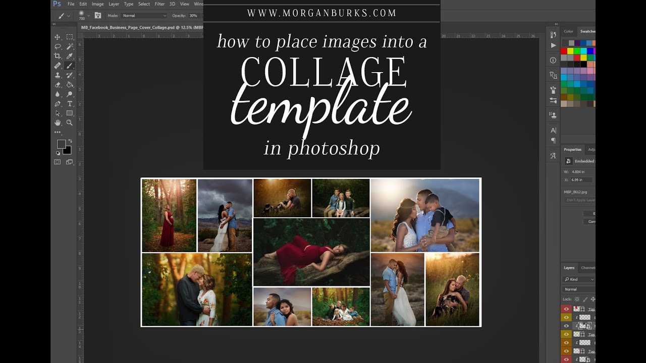 How To Place Images Into A Photoshop Collage Template Regarding Photoshop Facebook Banner Template