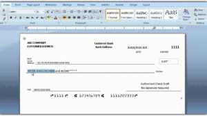 How To Print A Check Draft Template for Blank Check Templates For Microsoft Word