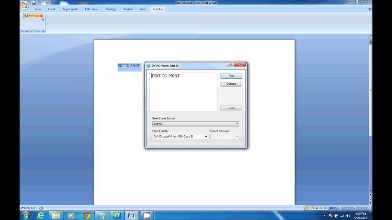 How To Print From Dymo Label Software In Microsoft Word Intended For Dymo Label Templates For Word