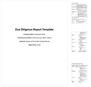 How To Write An Effective M&amp;a Due Diligence Report [Sample] for Vendor Due Diligence Report Template