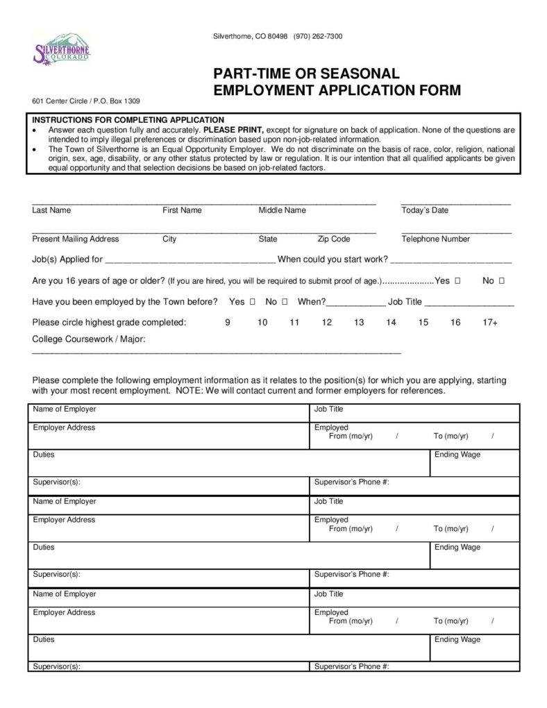 How Useful Are Job Application Forms In Recruitment | Free For Employment Application Template Microsoft Word