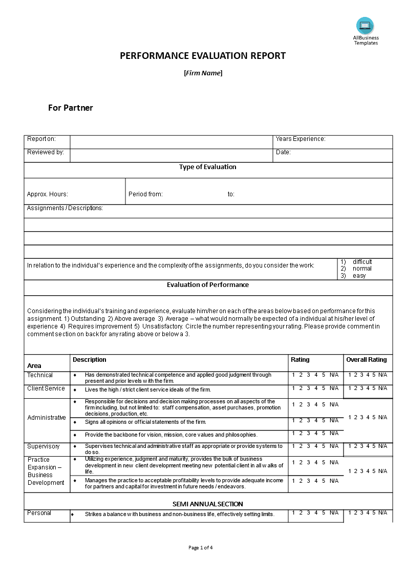 Hr Performance Evaluation Report Template | Templates At Inside Template For Evaluation Report