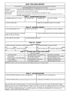 Hurt Feelings Report - Fill Online, Printable, Fillable intended for Hurt Feelings Report Template