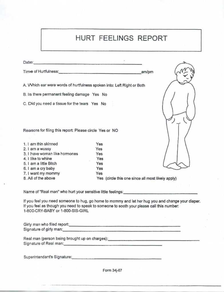 hurt-feelings-report-template-sample-design-templates