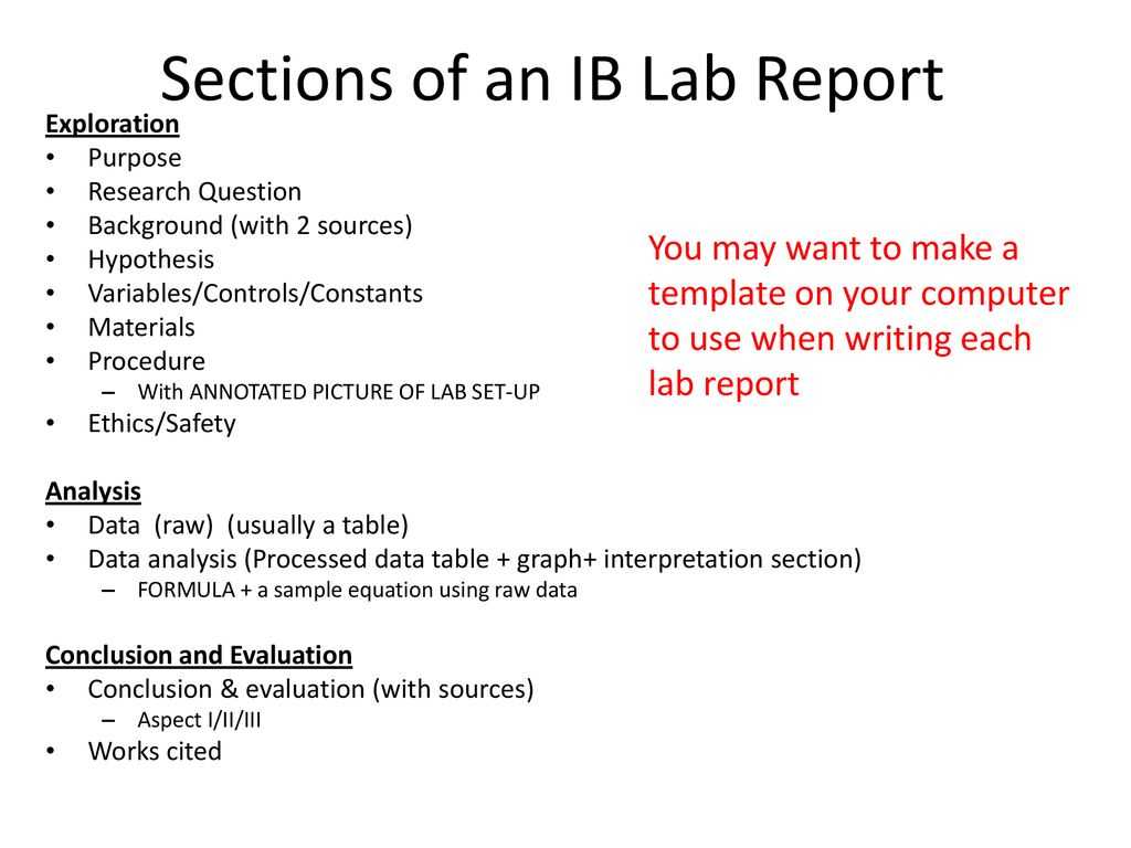 Ib Biology Lab Report Guidelines – Ppt Download Intended For Ib Lab Report Template