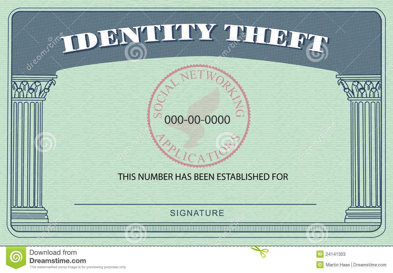 Identity Theft Card Stock Illustration. Illustration Of Throughout Blank Social Security Card Template Download