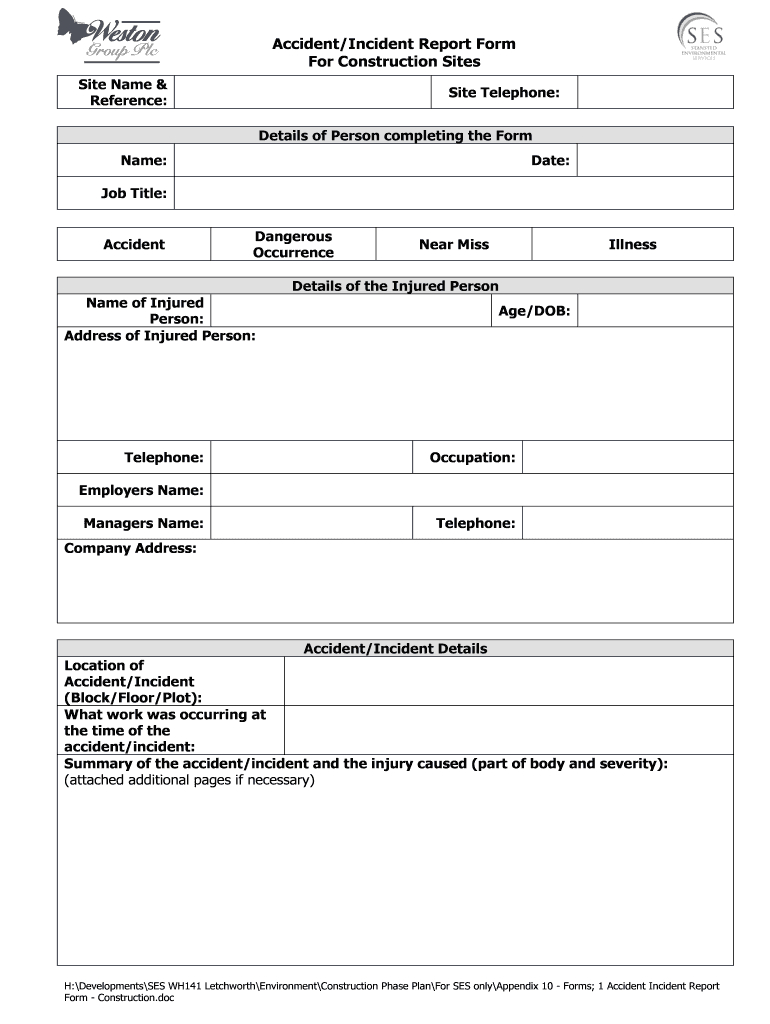 Incident And Accident Report Forms – Barati.ald2014 Regarding Incident Report Form Template Doc