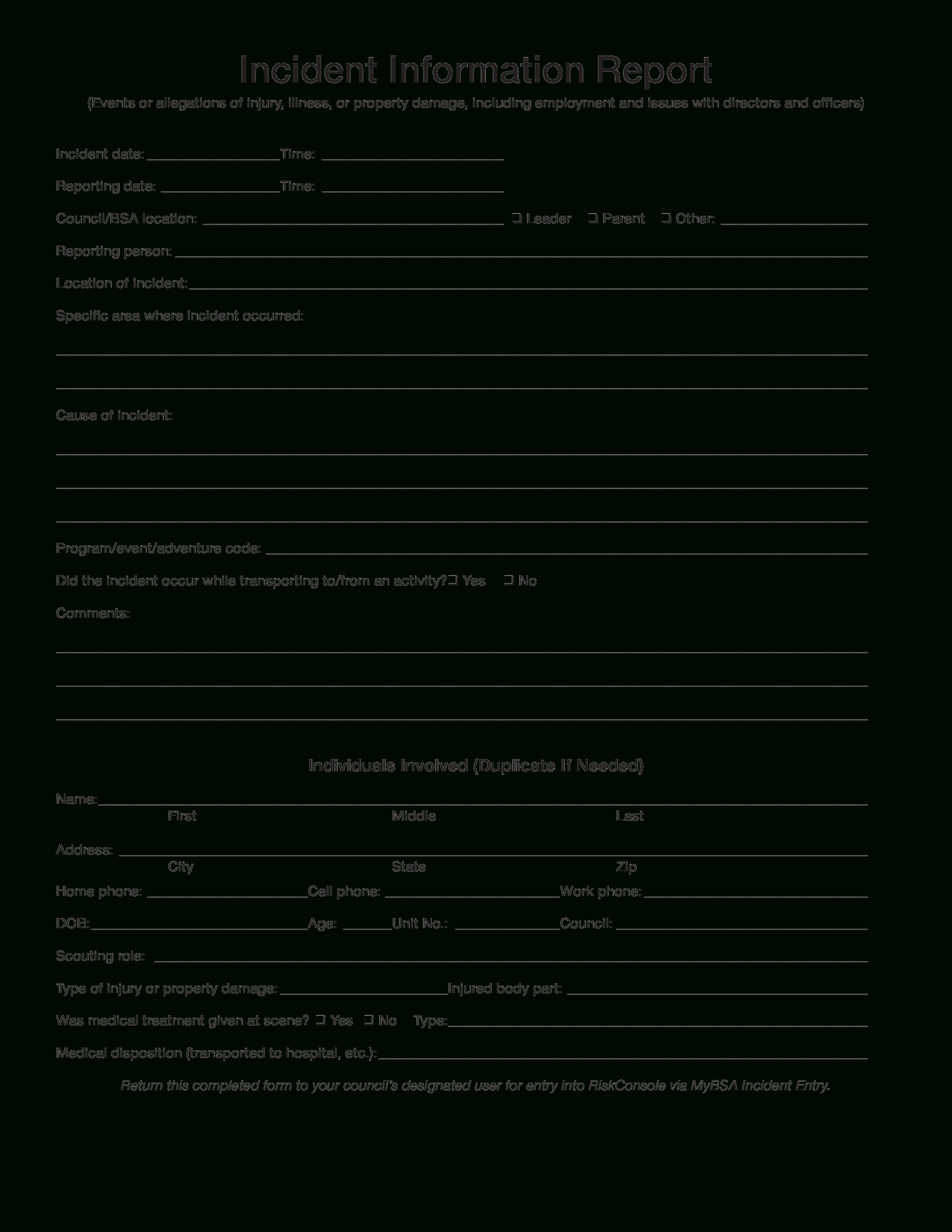 Incident Information Report | Templates At Regarding Template For Information Report