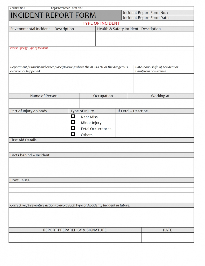 Incident Report Template Itil - Best Sample Template With Itil Incident Report Form Template