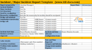 Incident Report Template | Major Incident Management – Itil Docs with Itil Incident Report Form Template