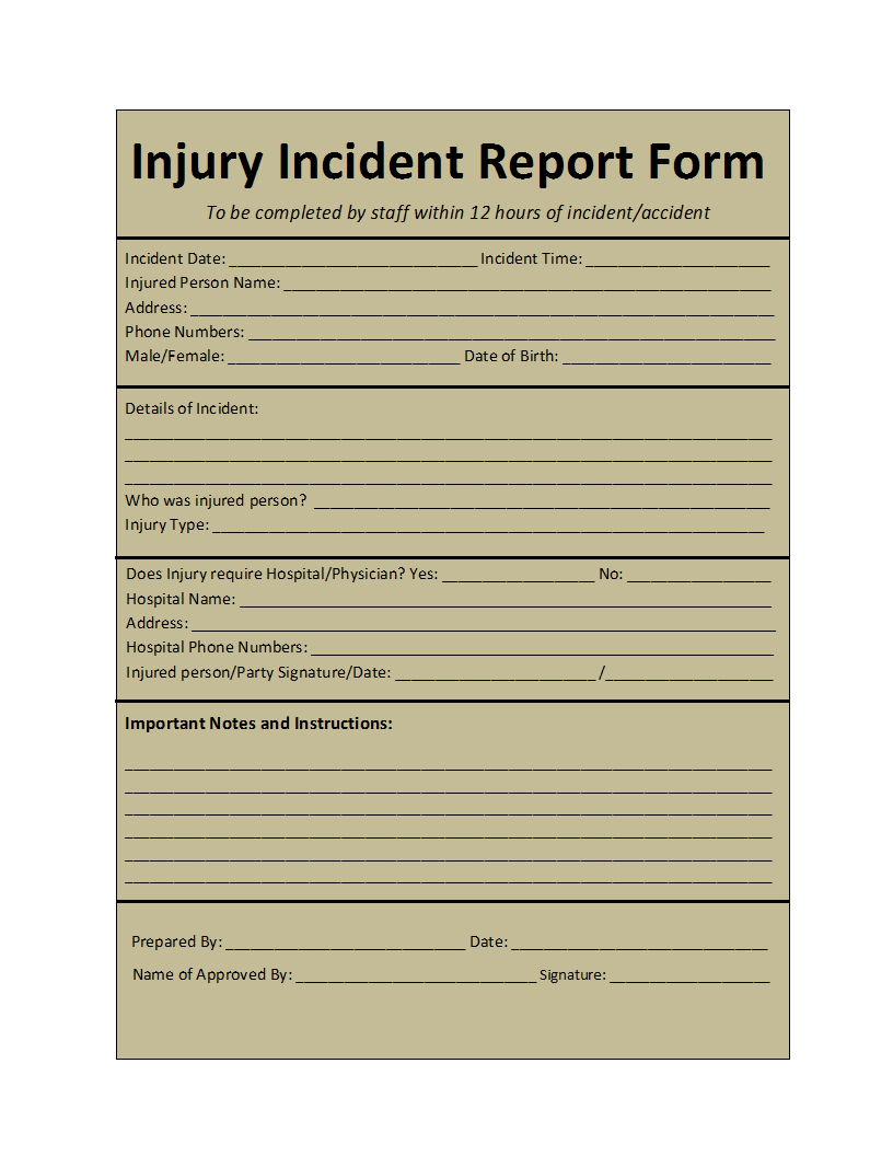 Incident Report Template With Report Writing Template Free