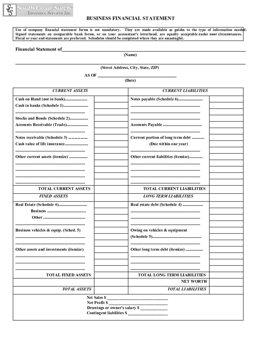 Income Statement Example – Edit, Fill, Sign Online | Handypdf Within Blank Personal Financial Statement Template