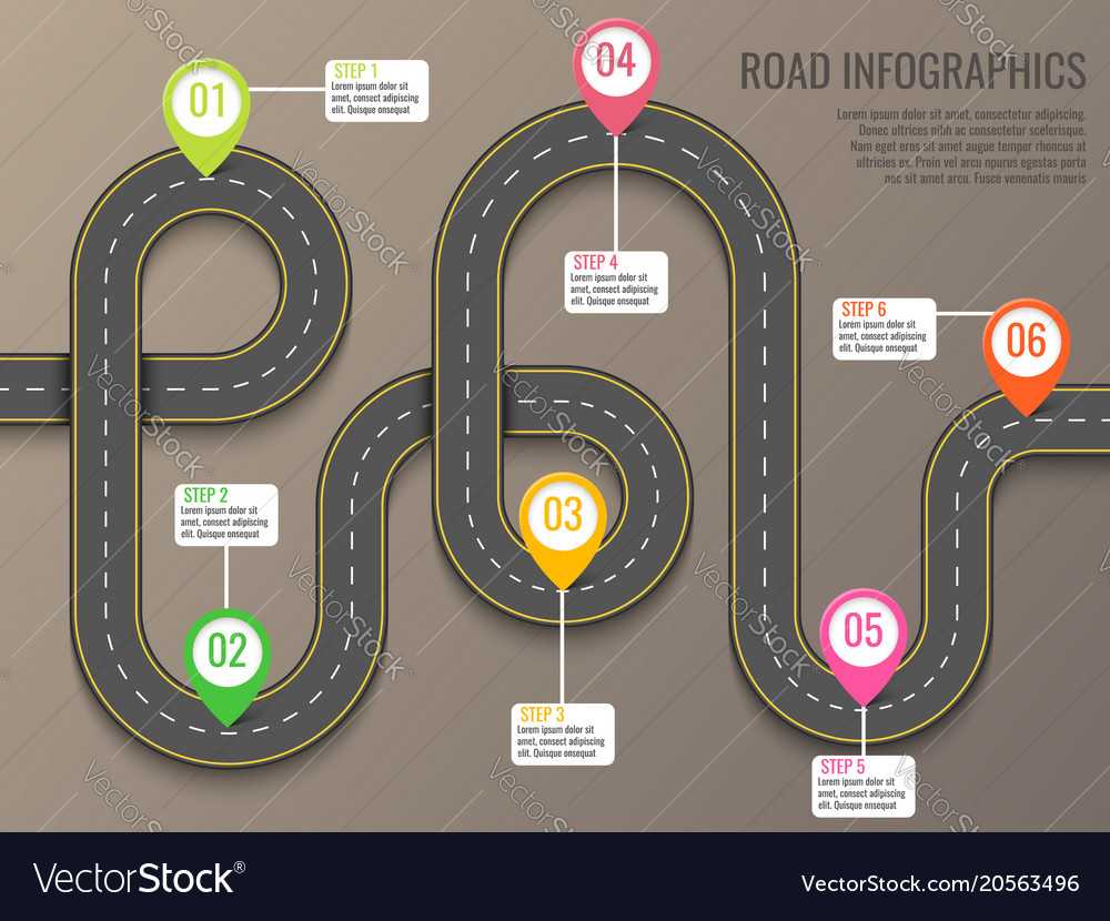 Infographics Template With Road Map Using Pointers Throughout Blank Road Map Template