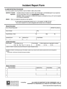 Insurance Incident Form - Fill Online, Printable, Fillable in Insurance Incident Report Template