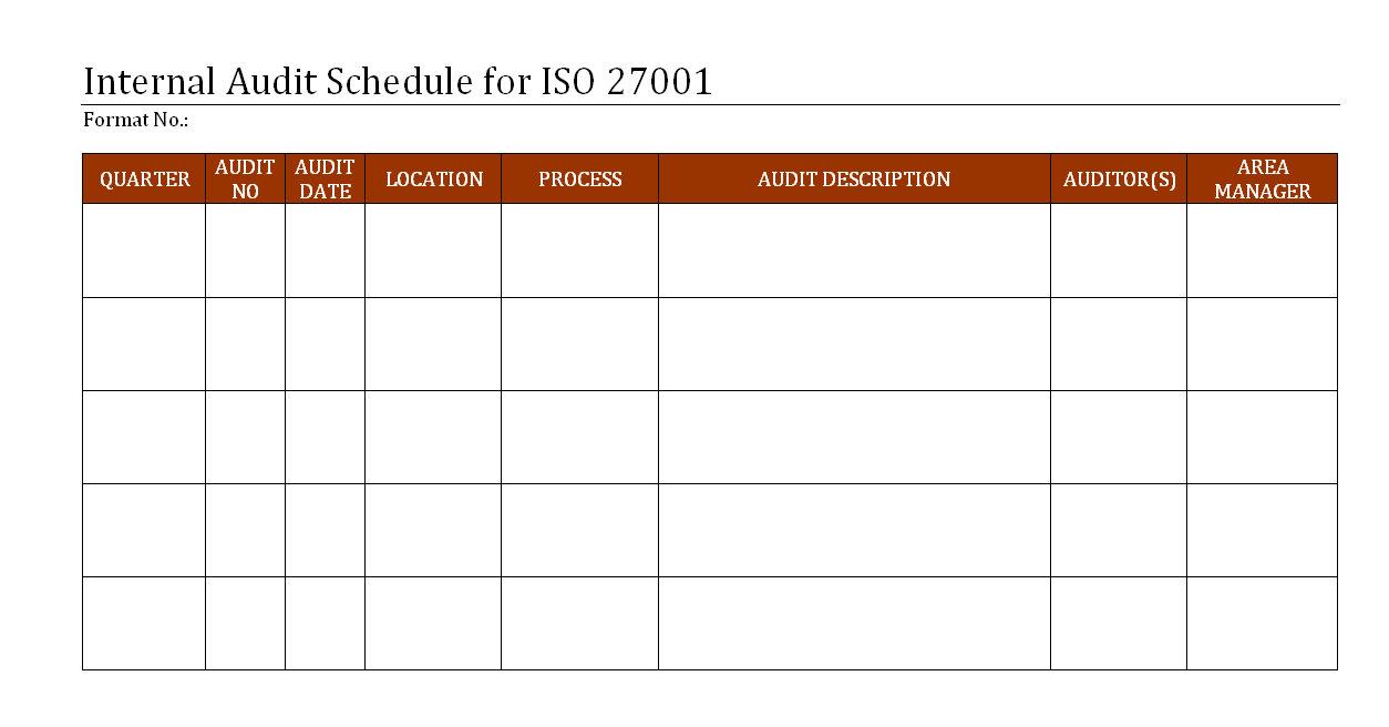 Internal Audit Schedule For Iso 27001 – Inside Iso 9001 Internal Audit Report Template