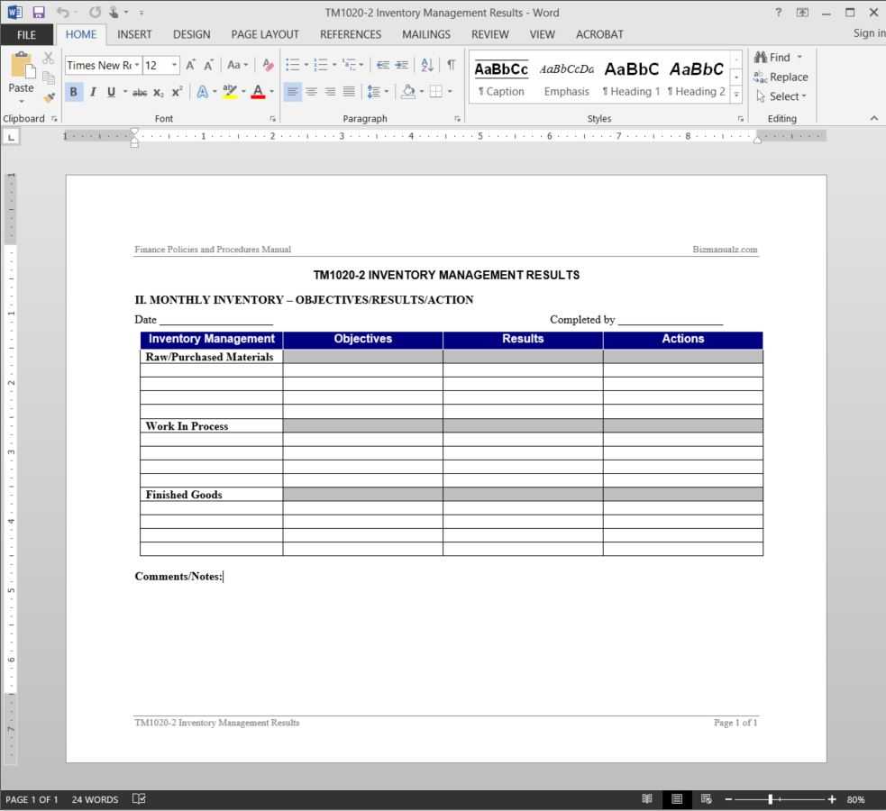 Inventory Management Report Template | Tm1020 2 Intended For It Management Report Template