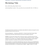 Jannaf Workshop Final Report Template With Section 7 Report Template