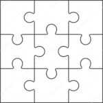 Jigsaw Puzzle Blank Template 3X3 — Stock Vector © Binik1 For Blank Jigsaw Piece Template