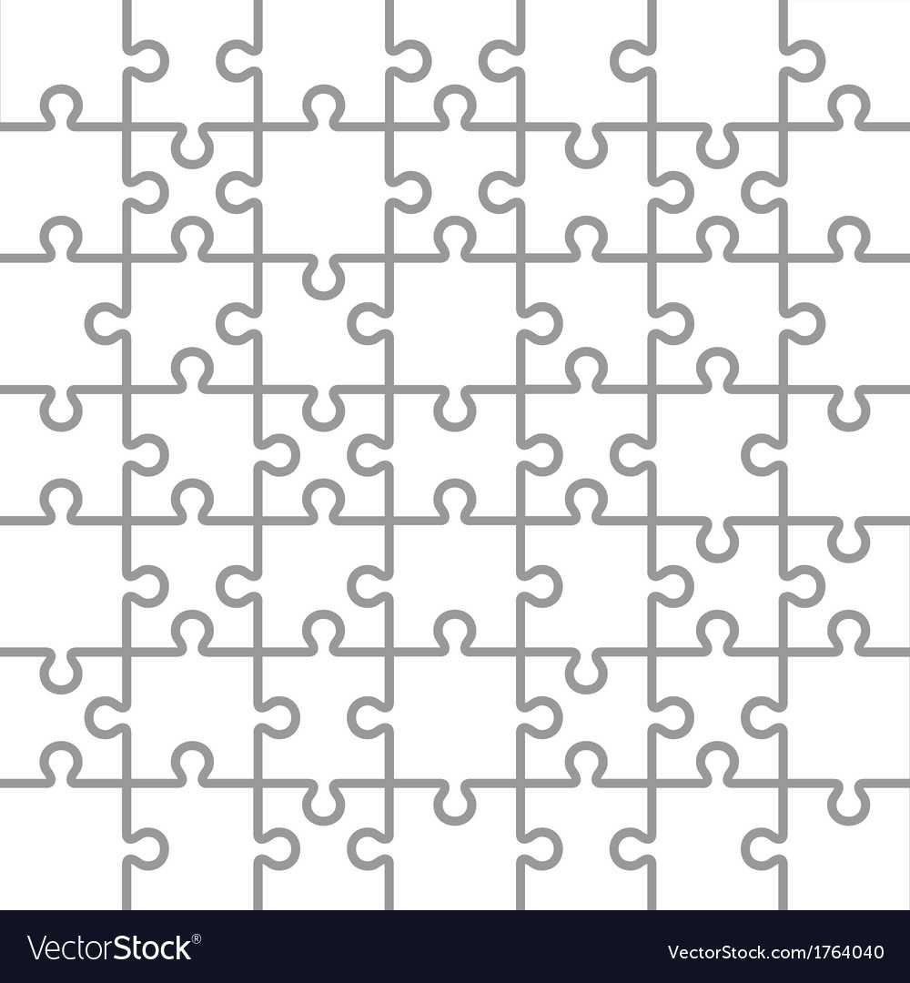 Jigsaw Puzzle White Blank Parts Template 7X7 Within Blank Jigsaw Piece Template