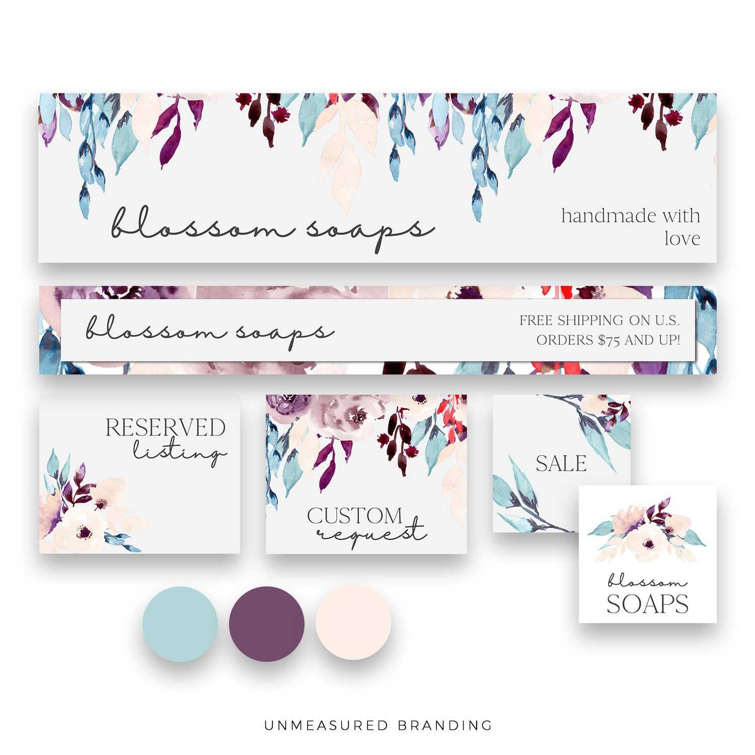 Julia – Purple Floral Etsy Shop Banner Set, Bohemian Etsy Store Graphics  Set, Etsy Branding Kit, Instant Download Etsy Banner And Icon Set Pertaining To Free Etsy Banner Template