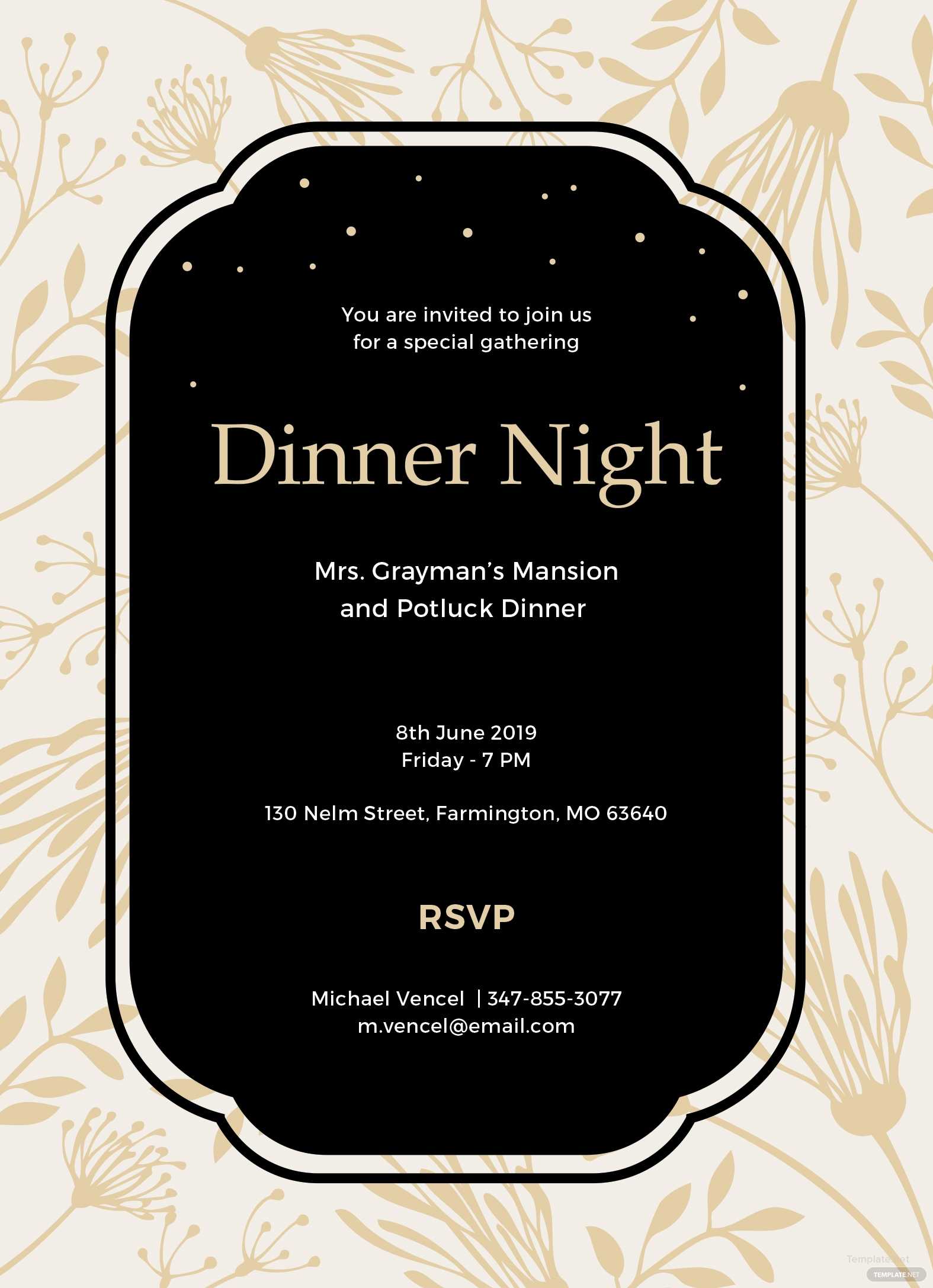 Kulasara: 25 New Dinner Invitation Card Template Free Download Inside Free Dinner Invitation Templates For Word