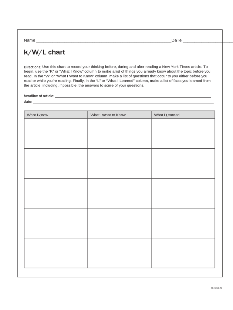 Kwl Chart – 3 Free Templates In Pdf, Word, Excel Download Regarding Kwl Chart Template Word Document