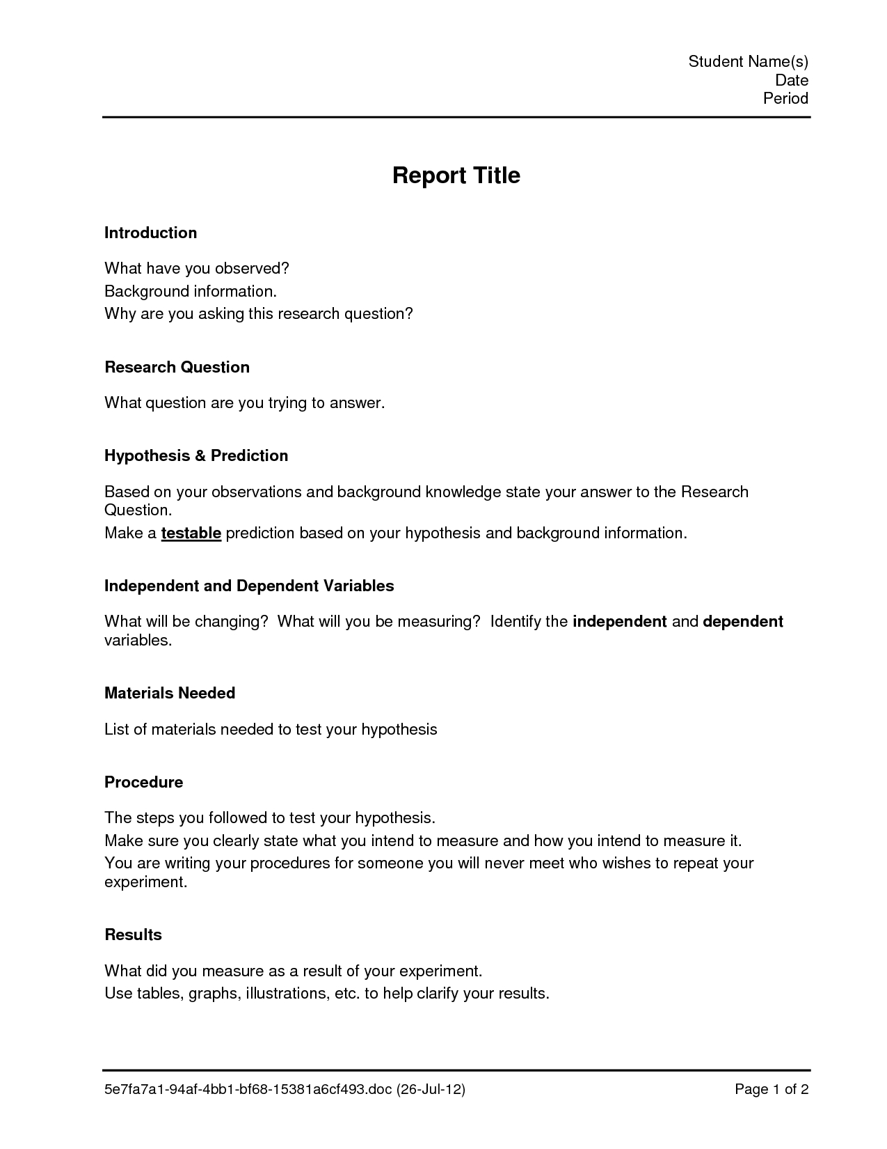 Lab Report Template | E Commercewordpress With Lab Report Template Word