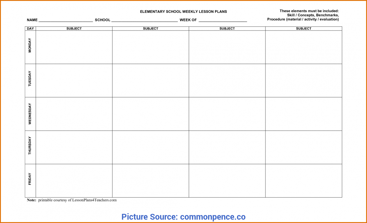 Lesson Planning Book Template - Common - Ota Tech Intended For Teacher Plan Book Template Word