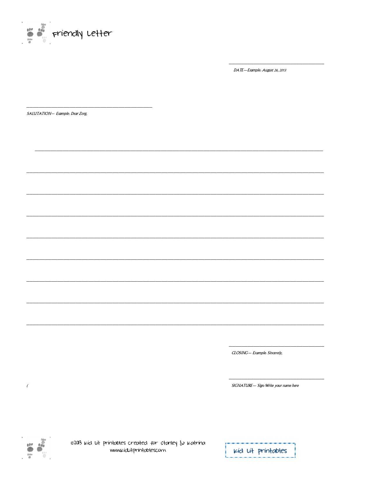 Letter Template Pdf – Business Form Letter Template Within Blank Letter Writing Template For Kids