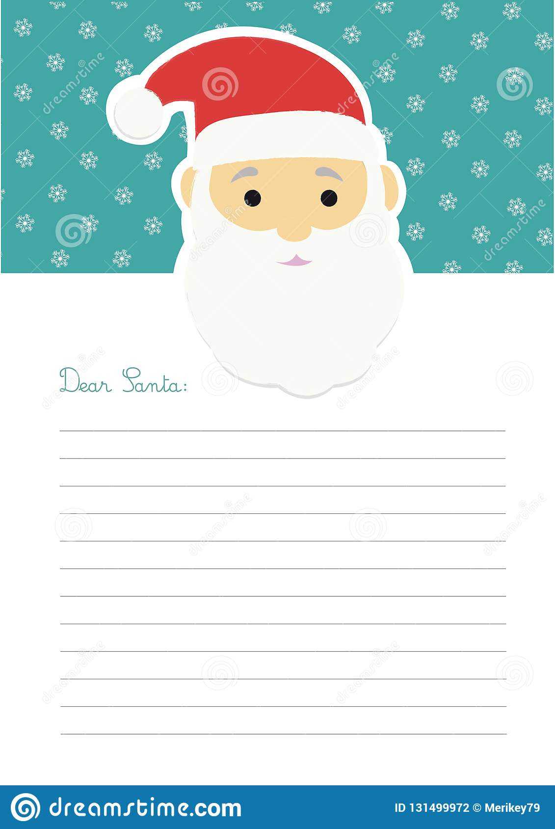 Letter Template To Santa Claus Stock Vector – Illustration For Blank Letter From Santa Template