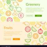 Line Fruits Icons Web Banner Templates With Regard To Website Banner Templates Free Download