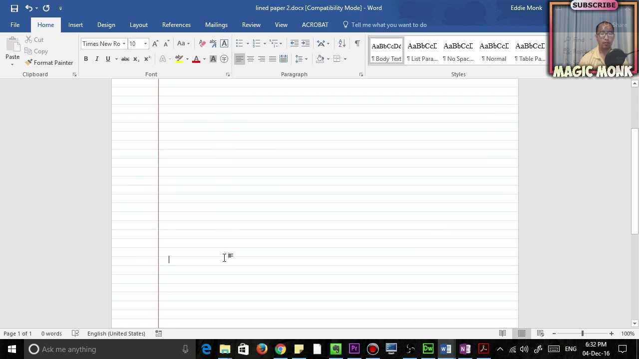 Lined Paper In Microsoft Word, Pdf For Ruled Paper Word Template