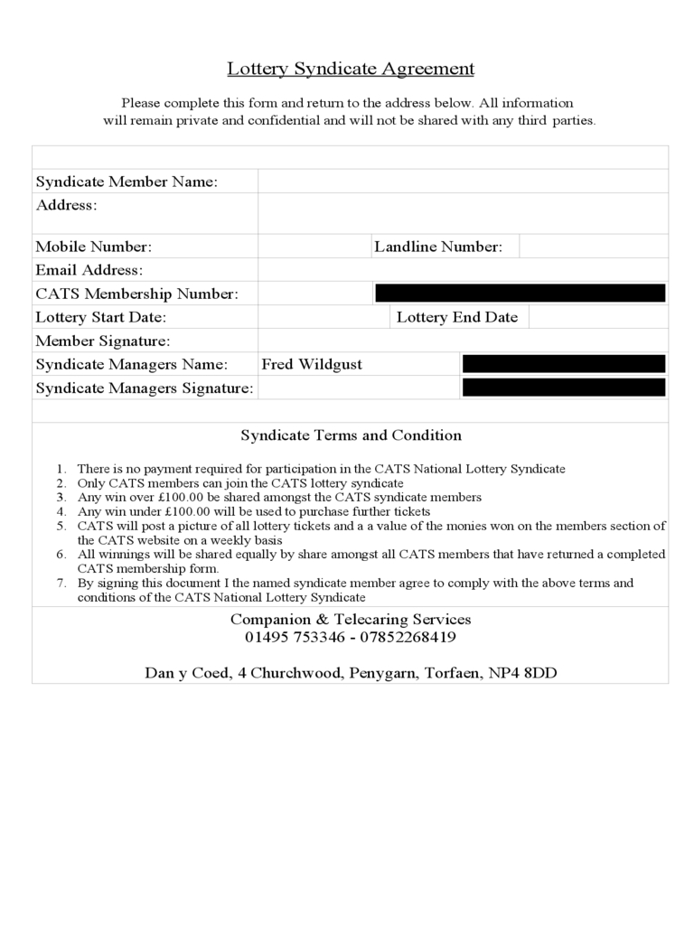 Lottery Syndicate Agreement Form – 6 Free Templates In Pdf Within Lottery Syndicate Agreement Template Word