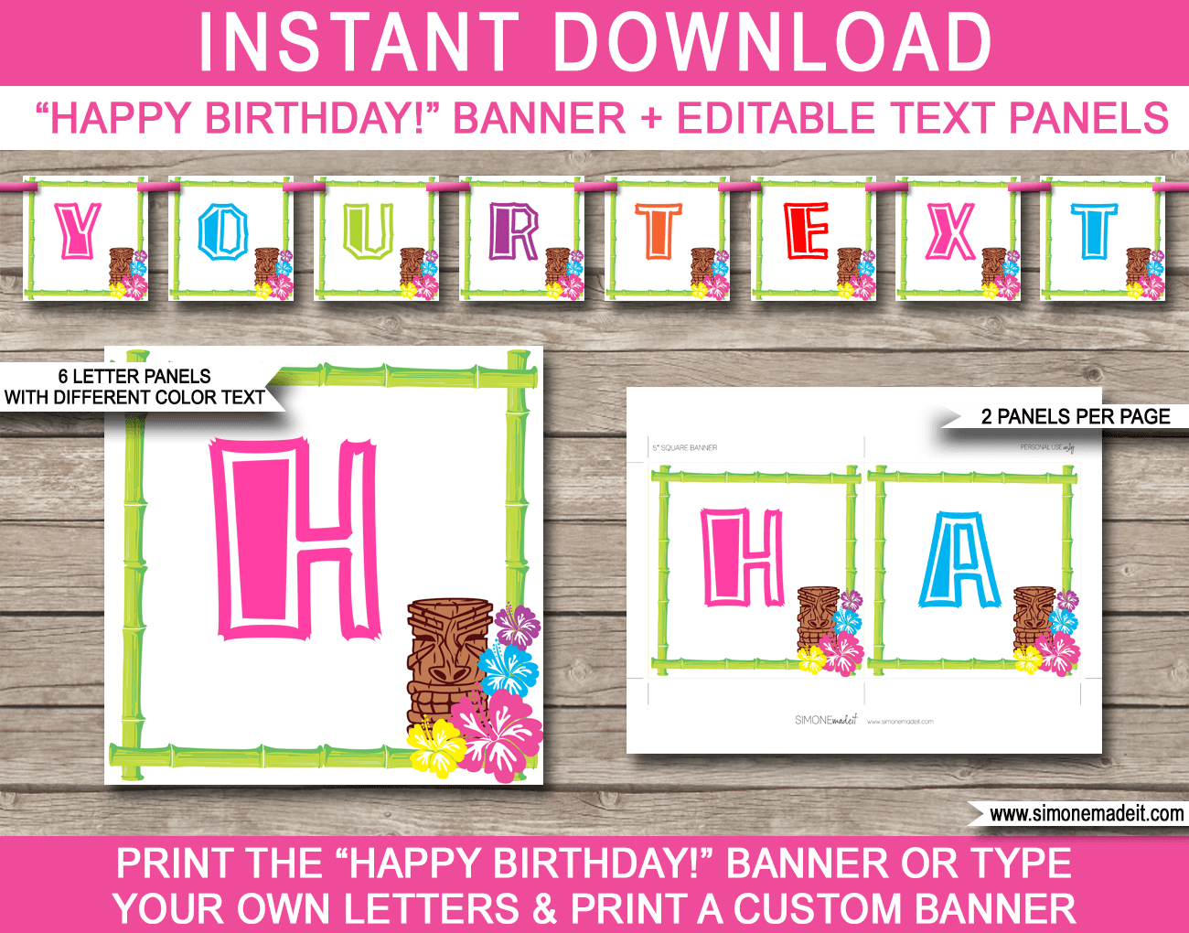 Luau Party Banner Template With Diy Birthday Banner Template