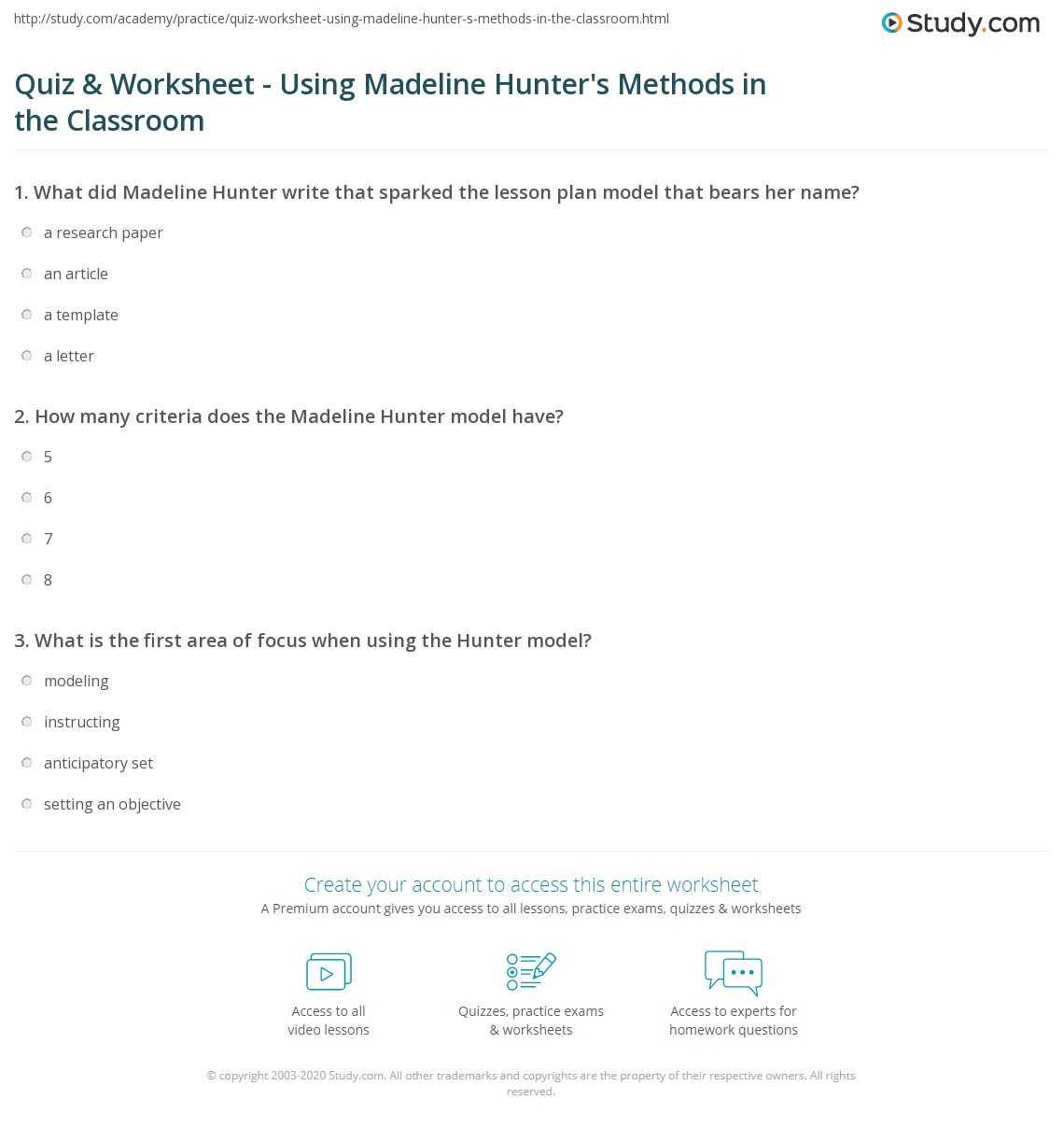 Madeline Hunter Lesson Plan Example – Barati.ald2014 Pertaining To Madeline Hunter Lesson Plan Template Blank