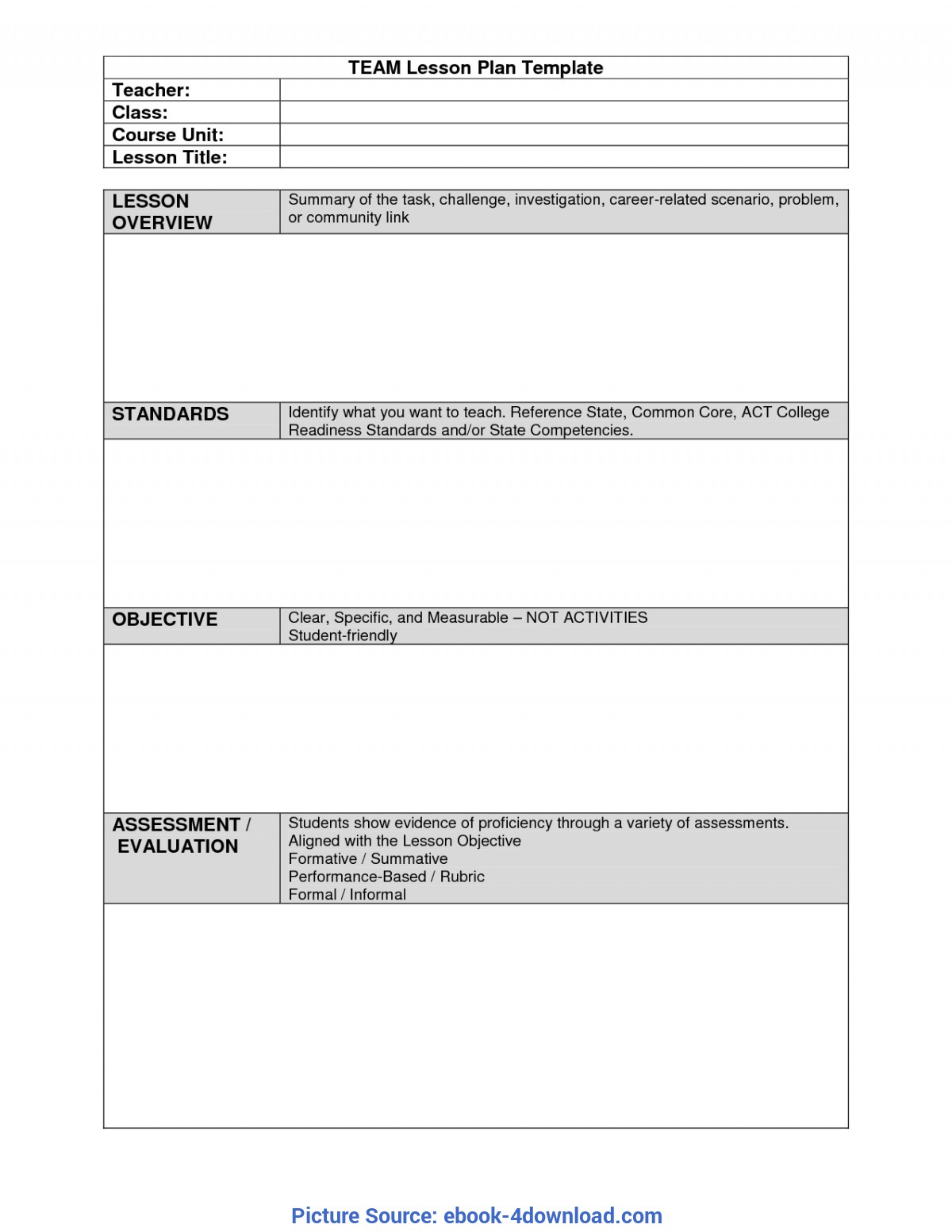 Madeline Hunter Lesson Plan Template Blank - Best For Madeline Hunter Lesson Plan Template Word