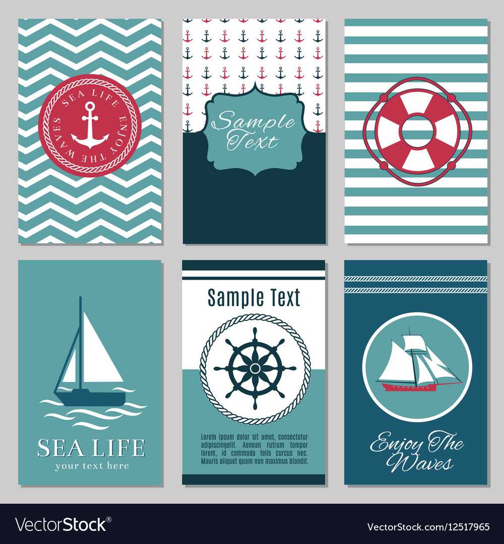 Marine Banners Or Summer Nautical Invitation Cards In Nautical Banner Template