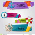 Marine Nautical Travel Concept. Horizontal Banner Template For Nautical Banner Template