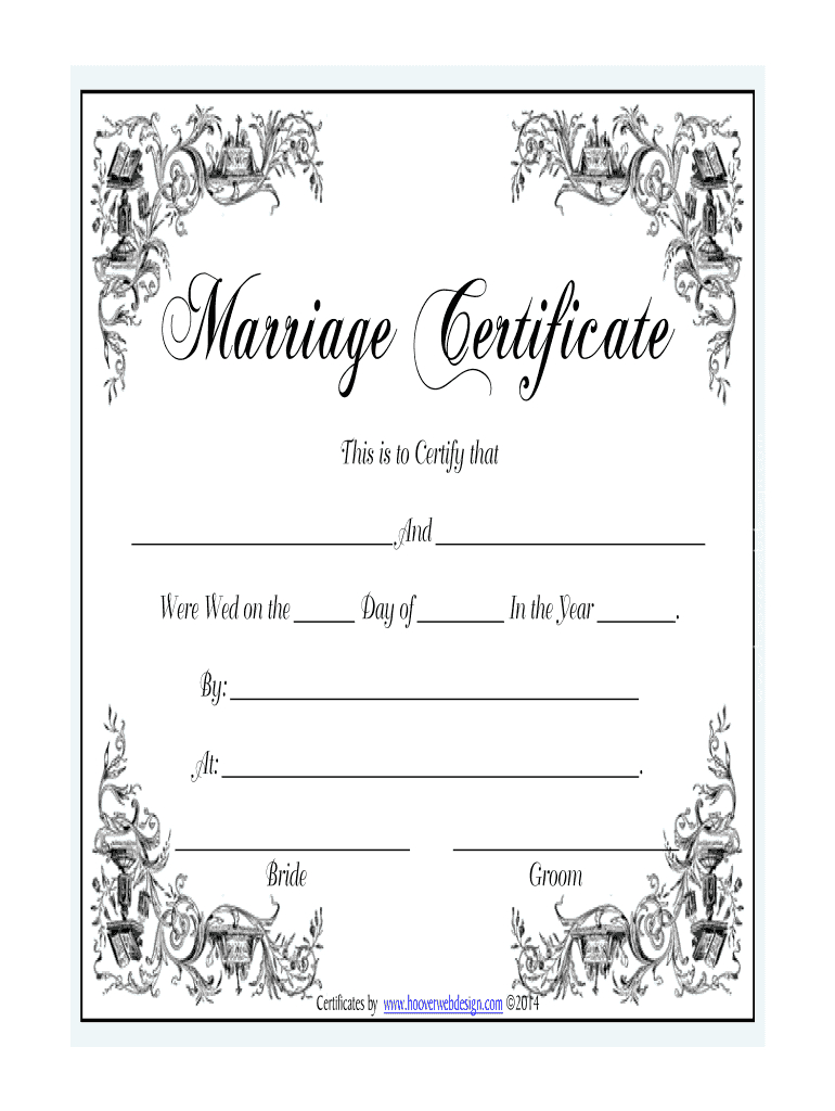 Marriage Certificate – Fill Online, Printable, Fillable Throughout Blank Marriage Certificate Template