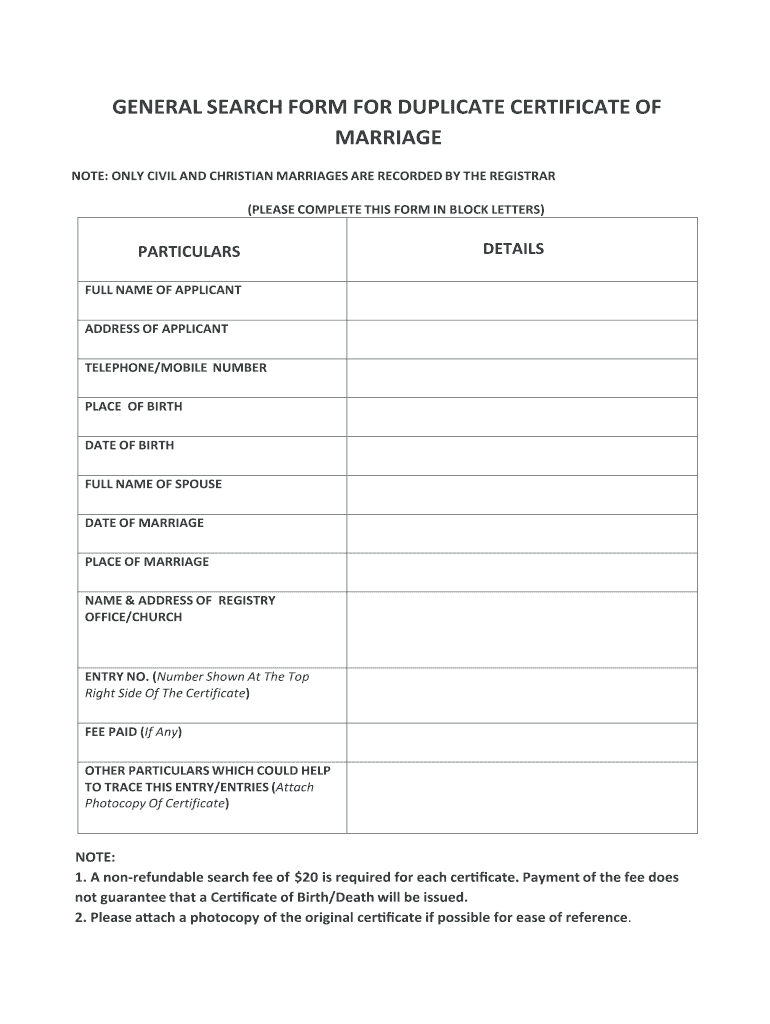 Marriage Certificate Format – Fill Online, Printable Regarding Blank Marriage Certificate Template