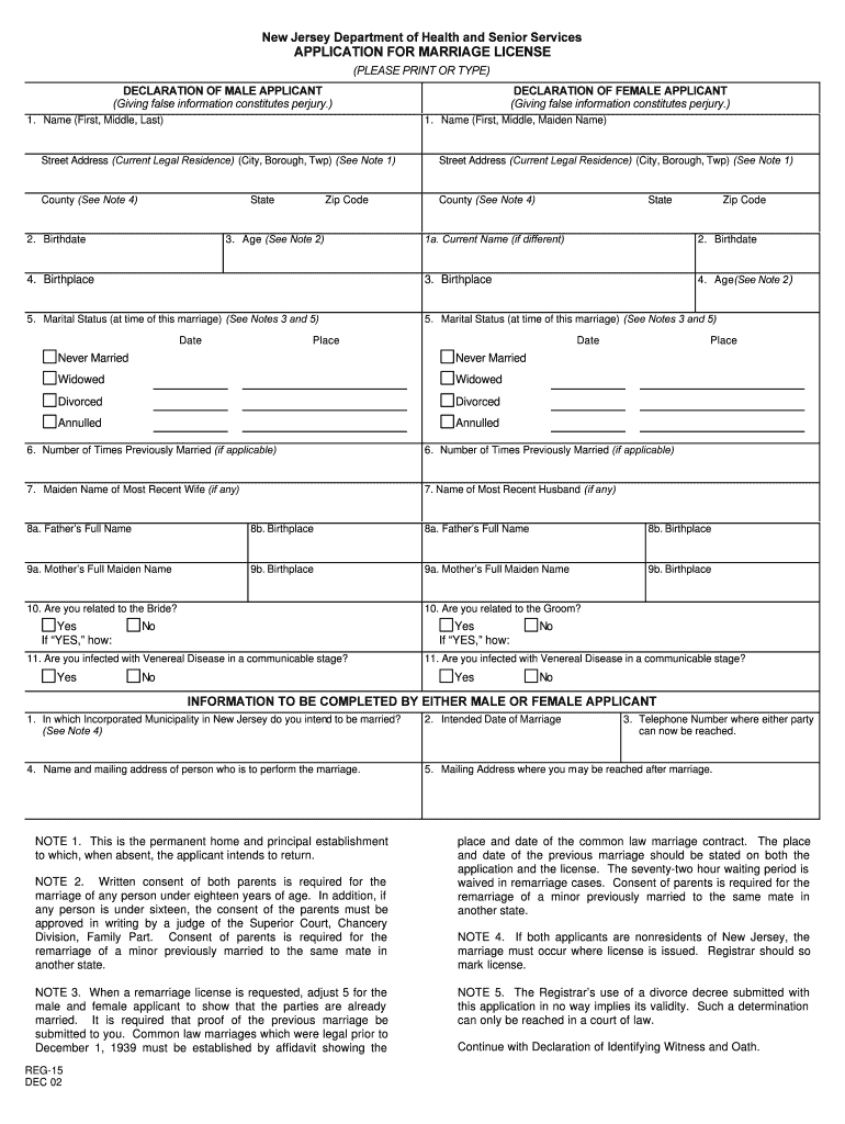 Marriage License Nj – Fill Out And Sign Printable Pdf Template | Signnow Regarding Blank Marriage Certificate Template