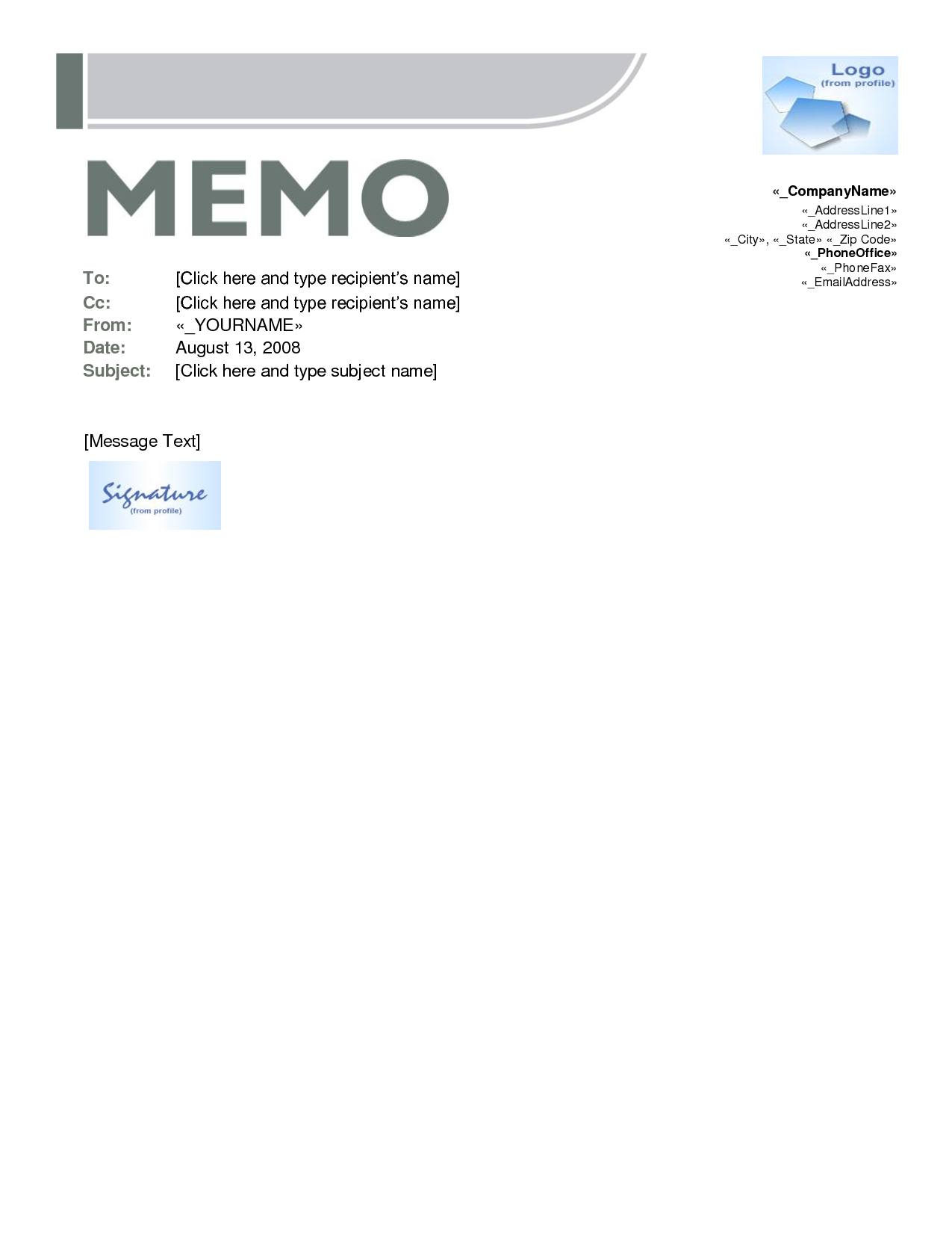 Memo Template Word | E Commercewordpress For Memo Template Word 2010