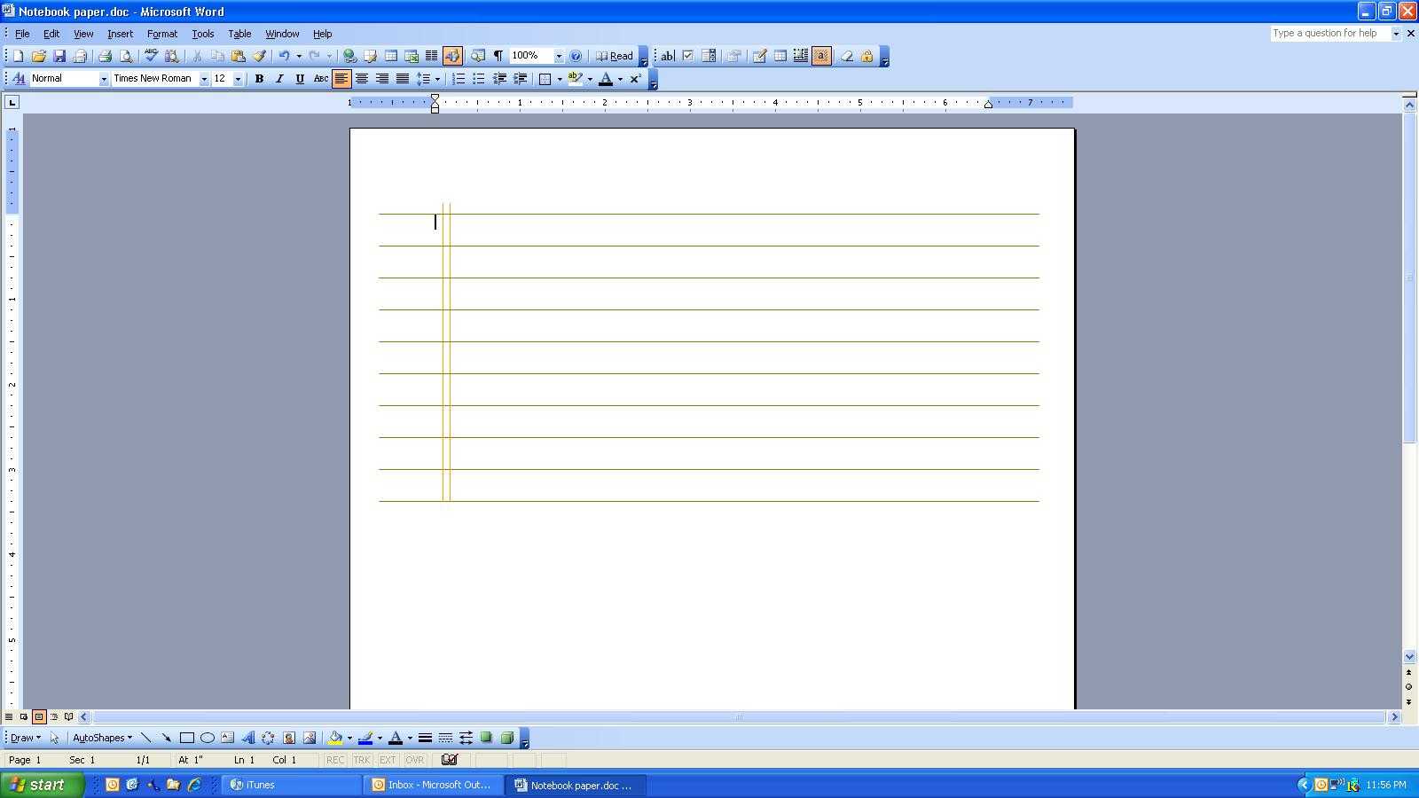 Microsoft Word 2010 Notebook Paper Template – Kerren Within Notebook Paper Template For Word 2010