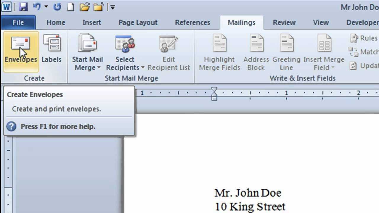Microsoft Word Envelope – How To Create Pertaining To Word 2013 Envelope Template