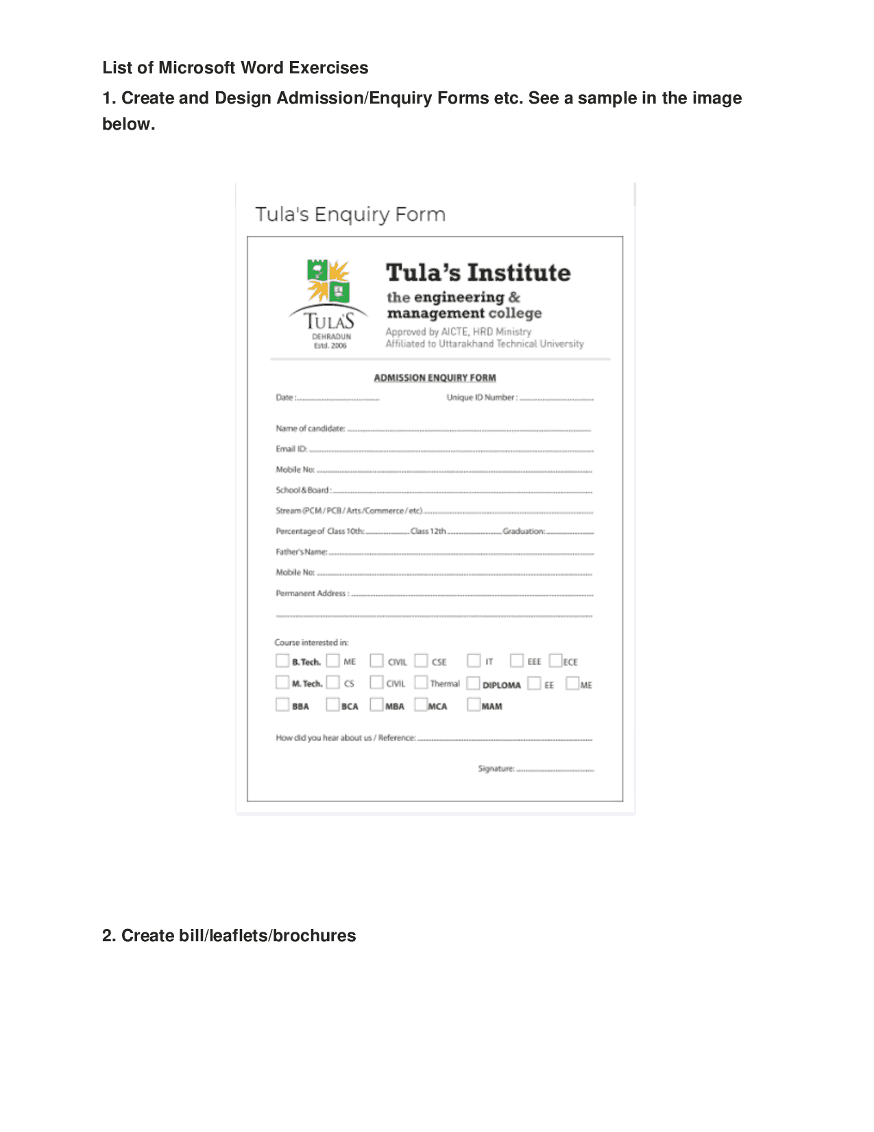 Microsoft Word File – Docsity Throughout Enquiry Form Template Word