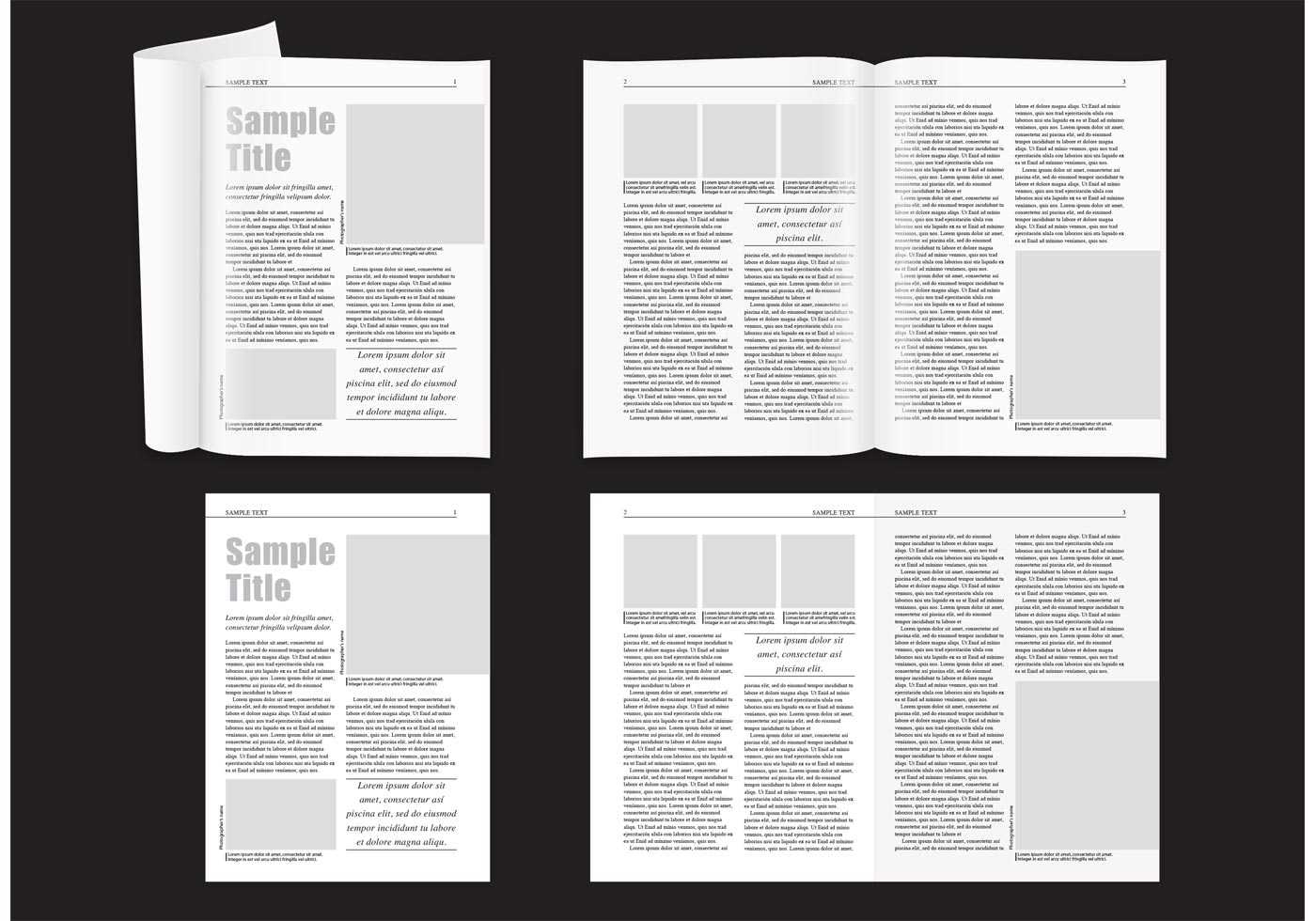 Minimal Magazine Layout – Download Free Vectors, Clipart Throughout Magazine Template For Microsoft Word