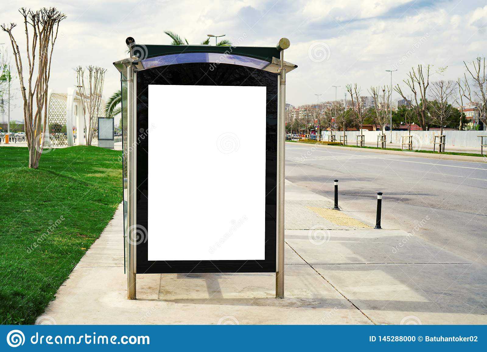Mock Up Billboard Banner Template At Bus Shelter Media Pertaining To Street Banner Template