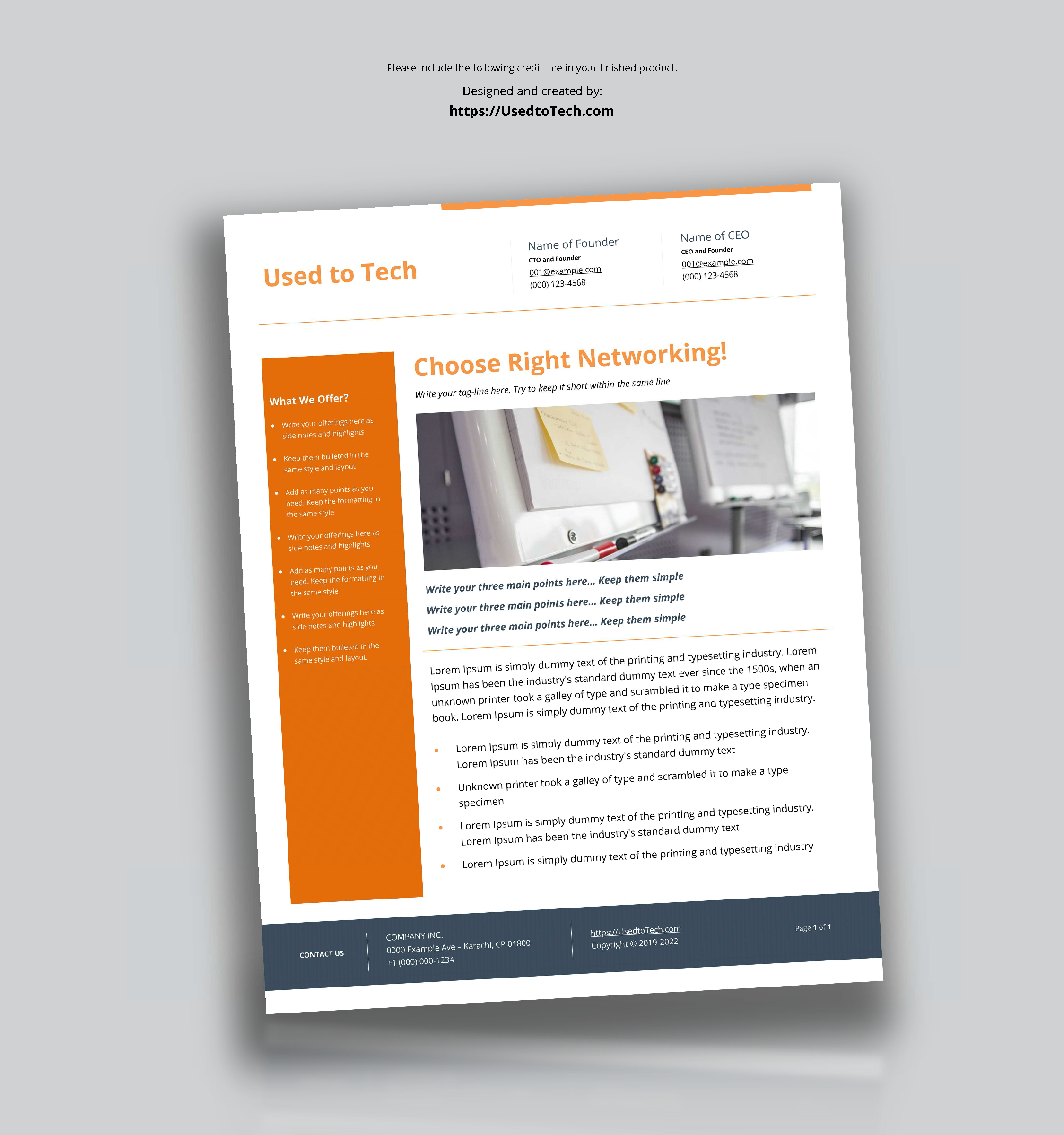 Modern Flyer Design In Microsoft Word Free – Used To Tech Pertaining To Header Templates For Word